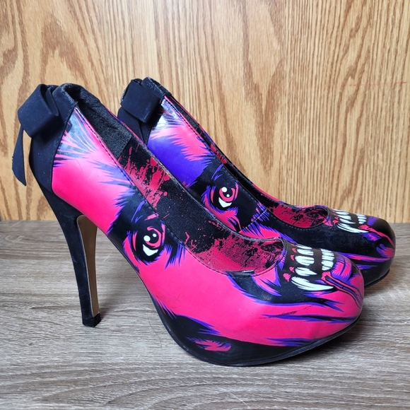 Iron Fist Shoes - Iron Fist devil werewolf devil sexy graphic high heel shoes USA size 7